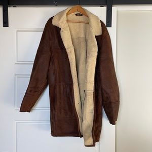 Men’s Sheepskin Lined Suede Bod & Christensen Size 44 Coat